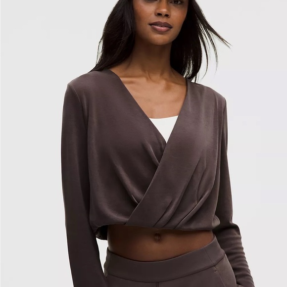 lululemon athletica Tops - NWT - Lightweight Softstreme Wrap Front Top - In color Sequoia (SQUO)